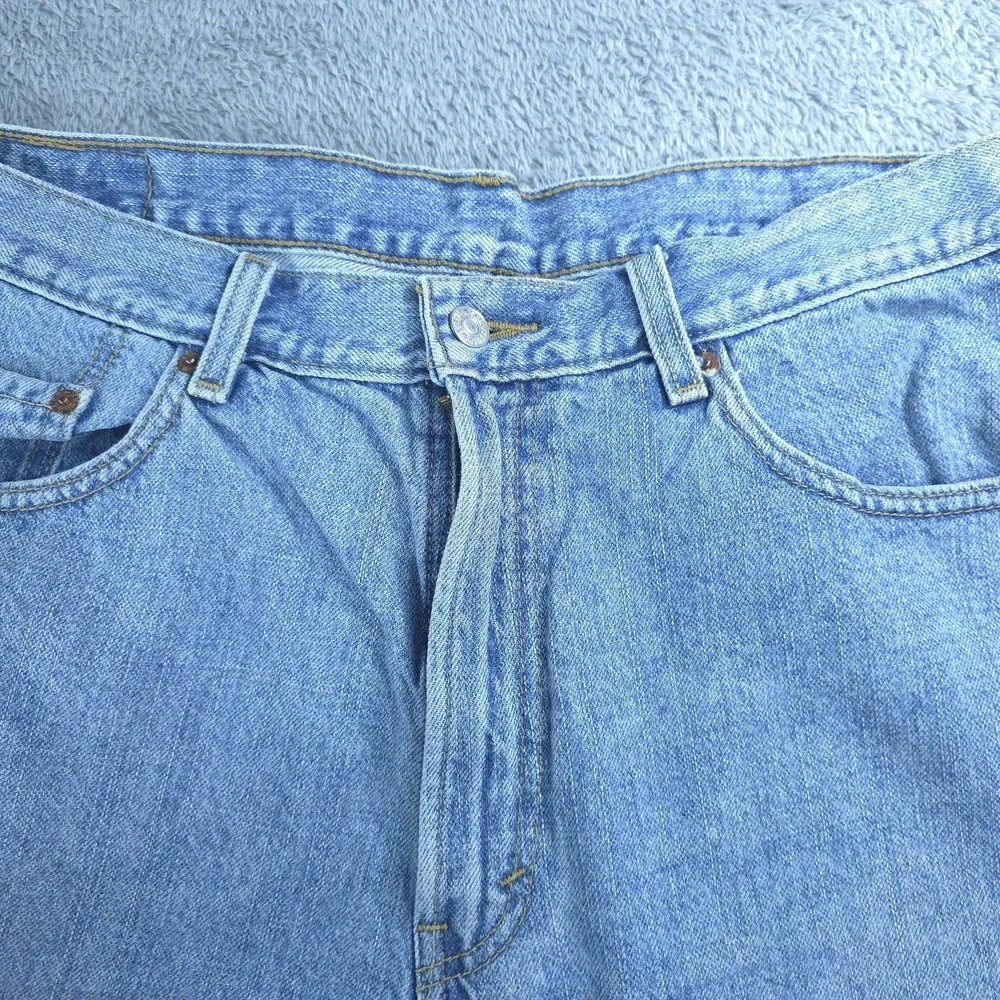 Levis 550 Denim Shorts Mens 36 Blue Relaxed Fit Bermuda Light Wash 12 Inseam